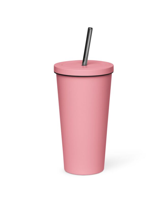 Insulated tumbler with a straw (Your design)