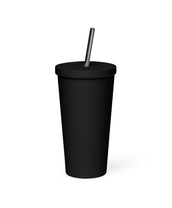 Insulated tumbler with a straw (Your design)