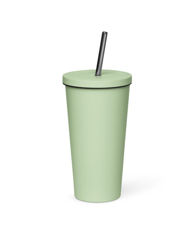 Insulated tumbler with a straw (Your design)